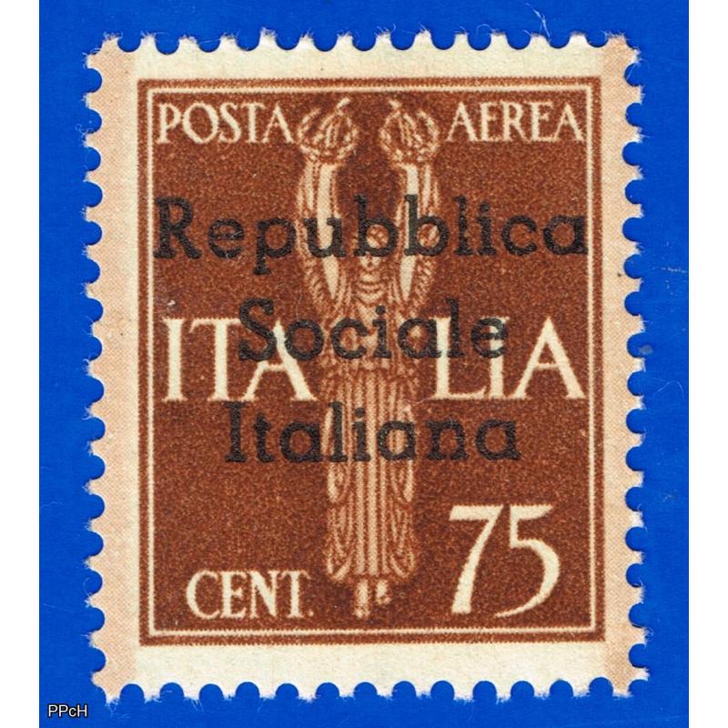 Emissione Teramo 1944 RSI - Posta Aerea 75 cent. MNH