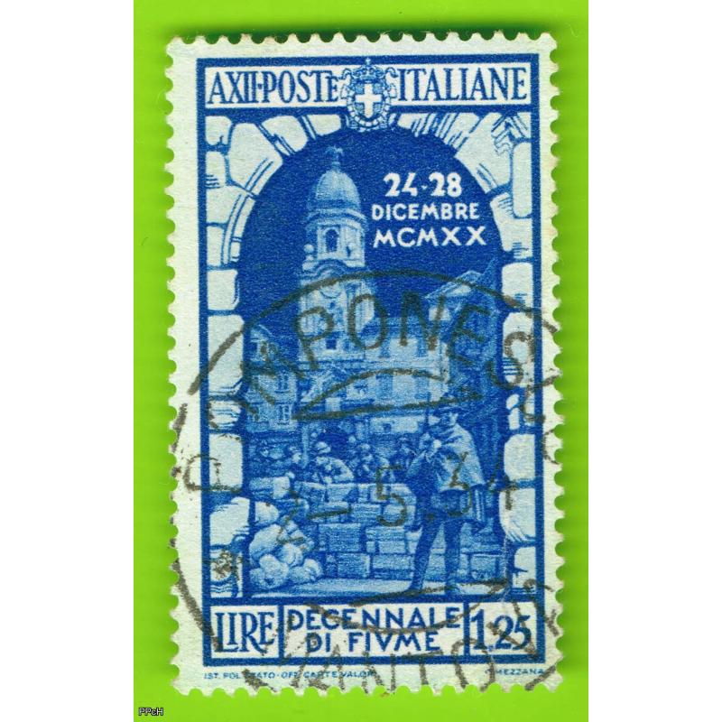 Decennale Fiume francobollo usato  lire 1,25 -1933 - Guarda l'immagin