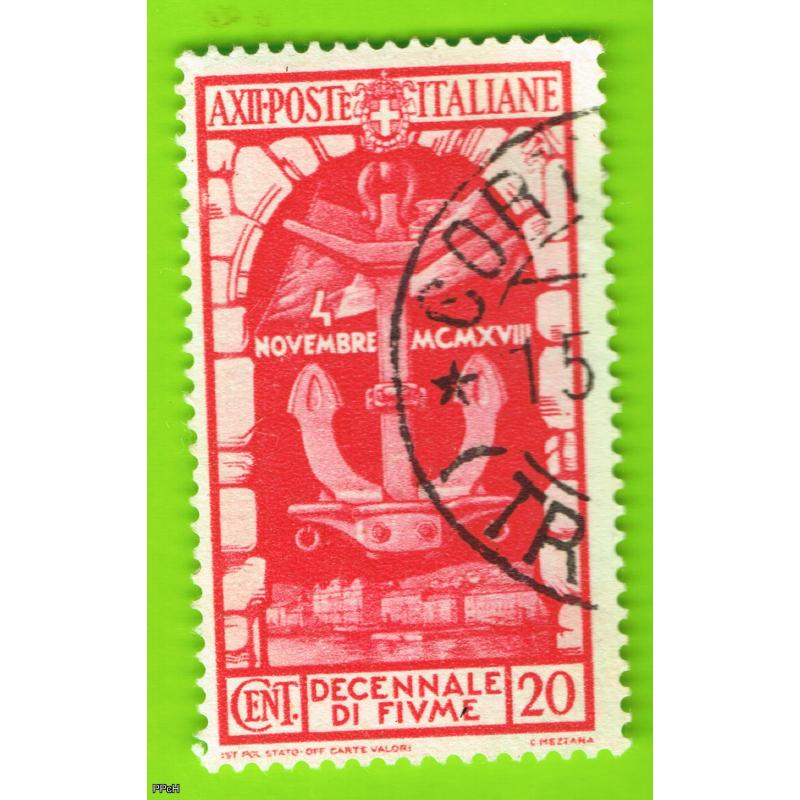 Decennale Fiume francobollo usato  cent 20 -1933 - Guarda l'immagine