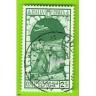 Decennale Fiume francobollo usato posta aerea cent 25 -1933