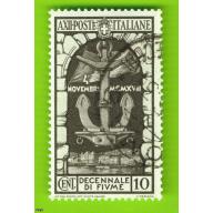 Decennale Fiume francobollo usato  cent 10 -1933 - Guarda l'immagine