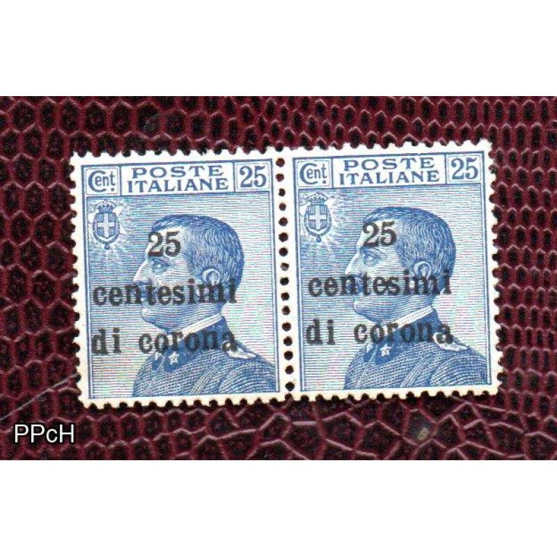 Occupazione austriaca del Trentino, 25 cent di corona coppia nuovi mnh